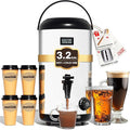 WantJoin Electric Heating Beverage Dispenser-75 Cup Hot&Cold water Urn-Stainless Steel Premium 12 L/3.2 Gallon Hot Drink Dispenser with Spigot for Coffee & Hot tea,Cold Milk,Water,Juice(Silver)