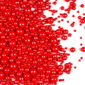 Red Pearl Sugar Sprinkles for Cake Decorating, 150g/5.29oz Mix Size, Edible Candy Pearls Cupcake Toppers, Baking Edible Cake Decorations for Holiday Wedding Party Birthday