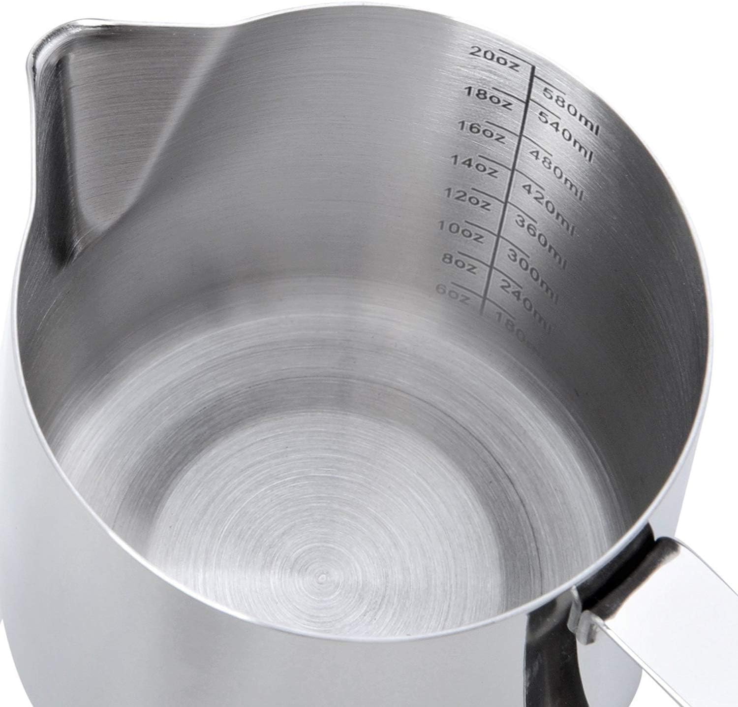 SIKEMAY Milk Frothing Pitcher Cup, 20oz/600ML Milk Frother Cup Stainless Steel Steaming Pitcher Milk Jug Coffee Latte Art Cappuccino Espresso Machine Accessories for Barista Steam Pitchers Tools
