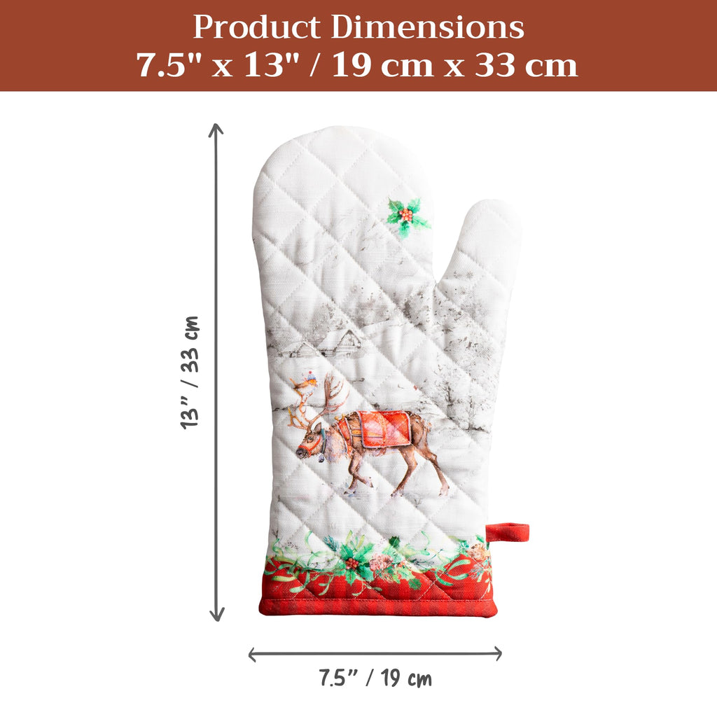 Maison d'Hermine Oven Gloves 100% Cotton Oven Mitt (7" x 13", Pack of 1)