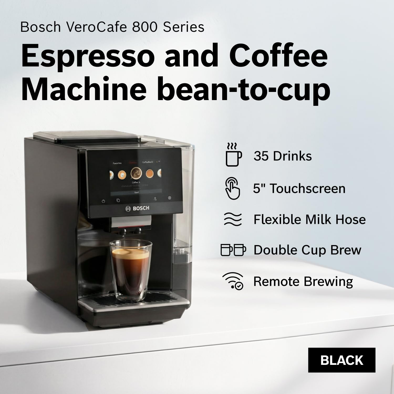 Bosch 800 Series Fully Automatic Coffee, Espresso Machine - Black
