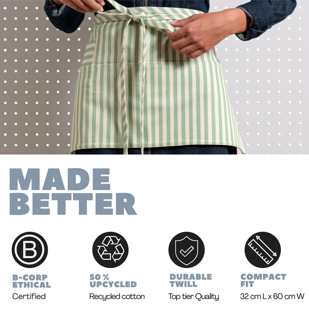 MEEMA Chef Waist Aprons for Women with Pockets, Adjustable Cooking Aprons
