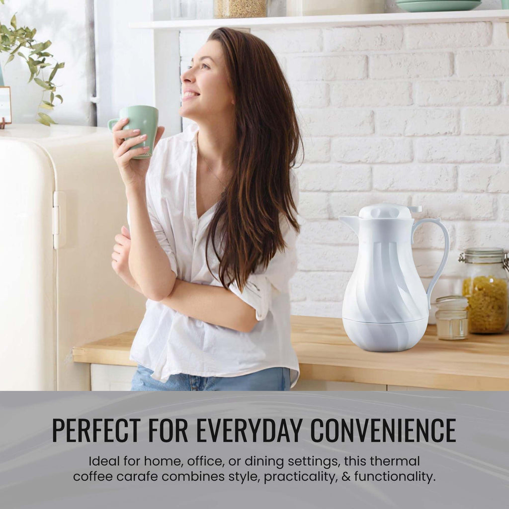 OCS Parts 42 oz 10-Inch White Insulated Thermal Coffee Carafe