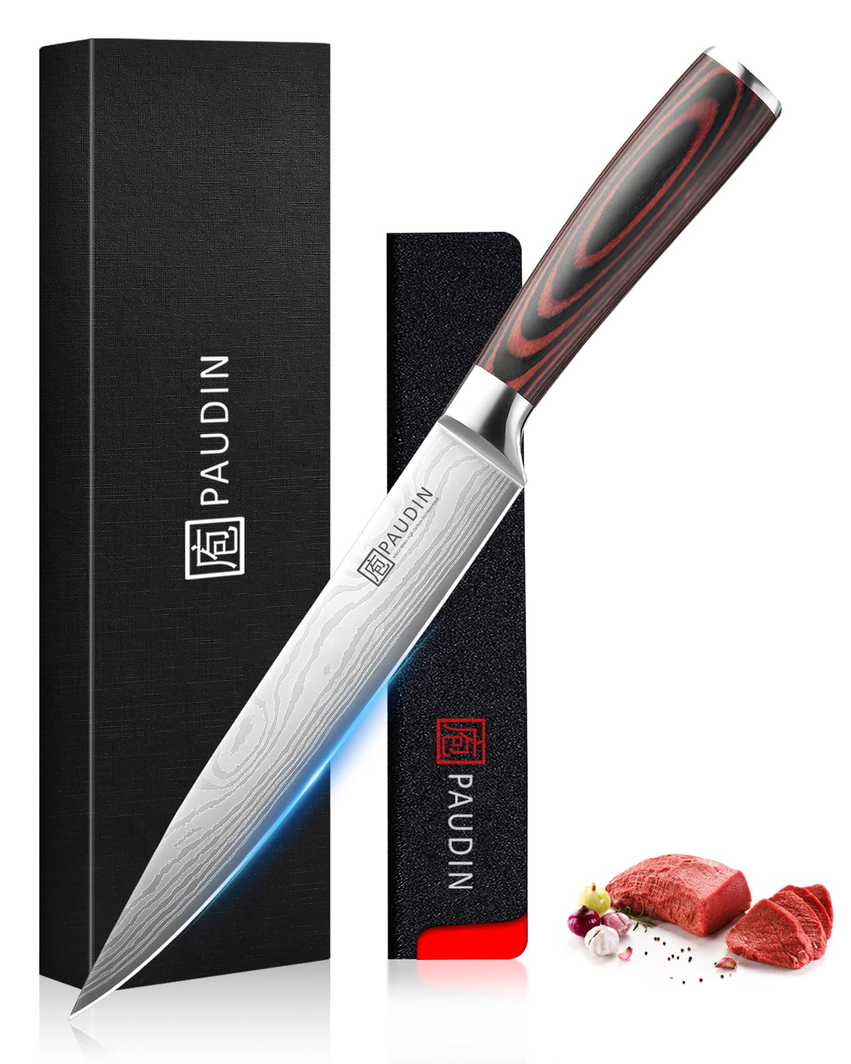 PAUDIN Steak Knife Set of 8, Razor-Sharp Kitchen Knife Set 4.5"