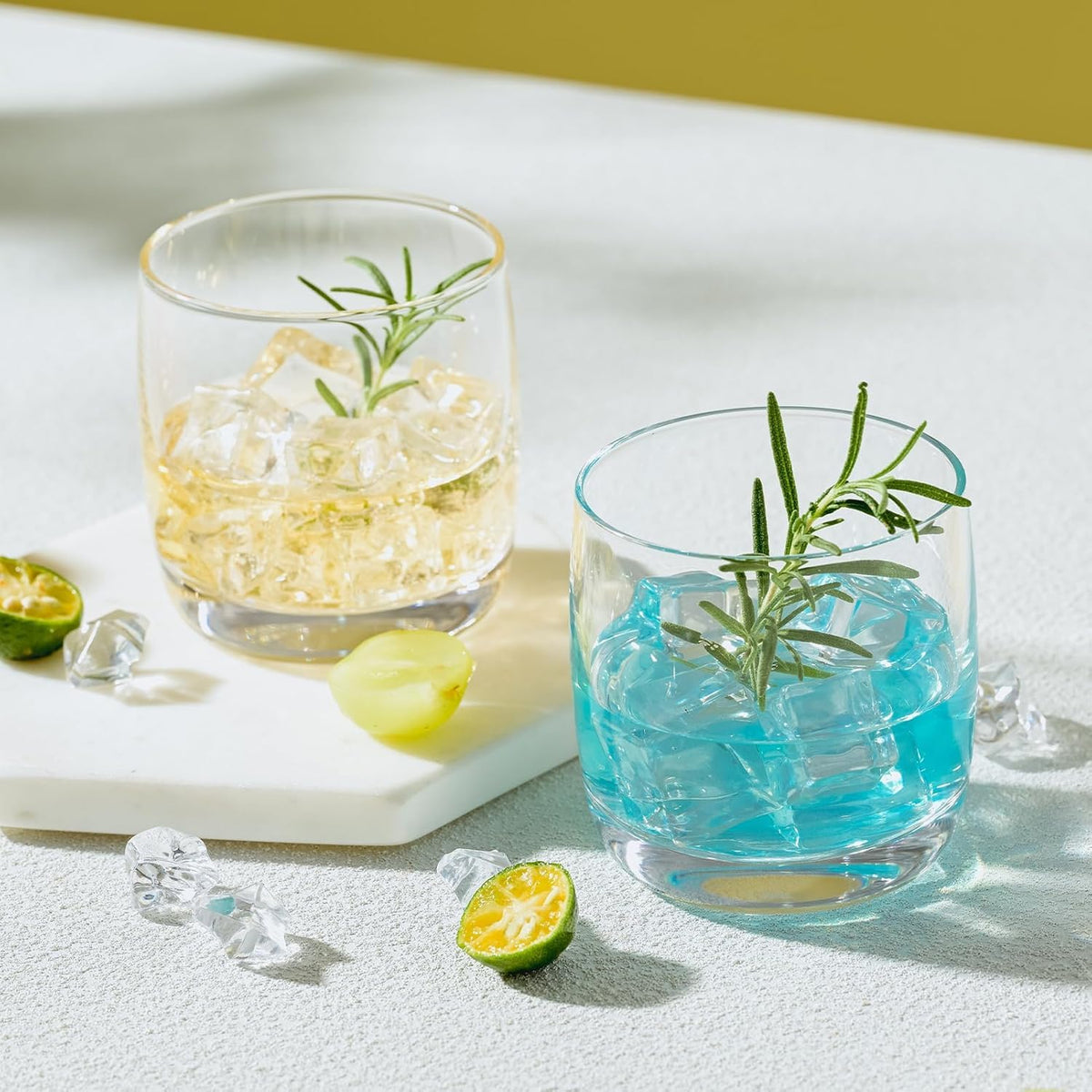 Wlasss Whiskey Glasses Set of 6, 12.5 oz Crystal Rocks Glasses