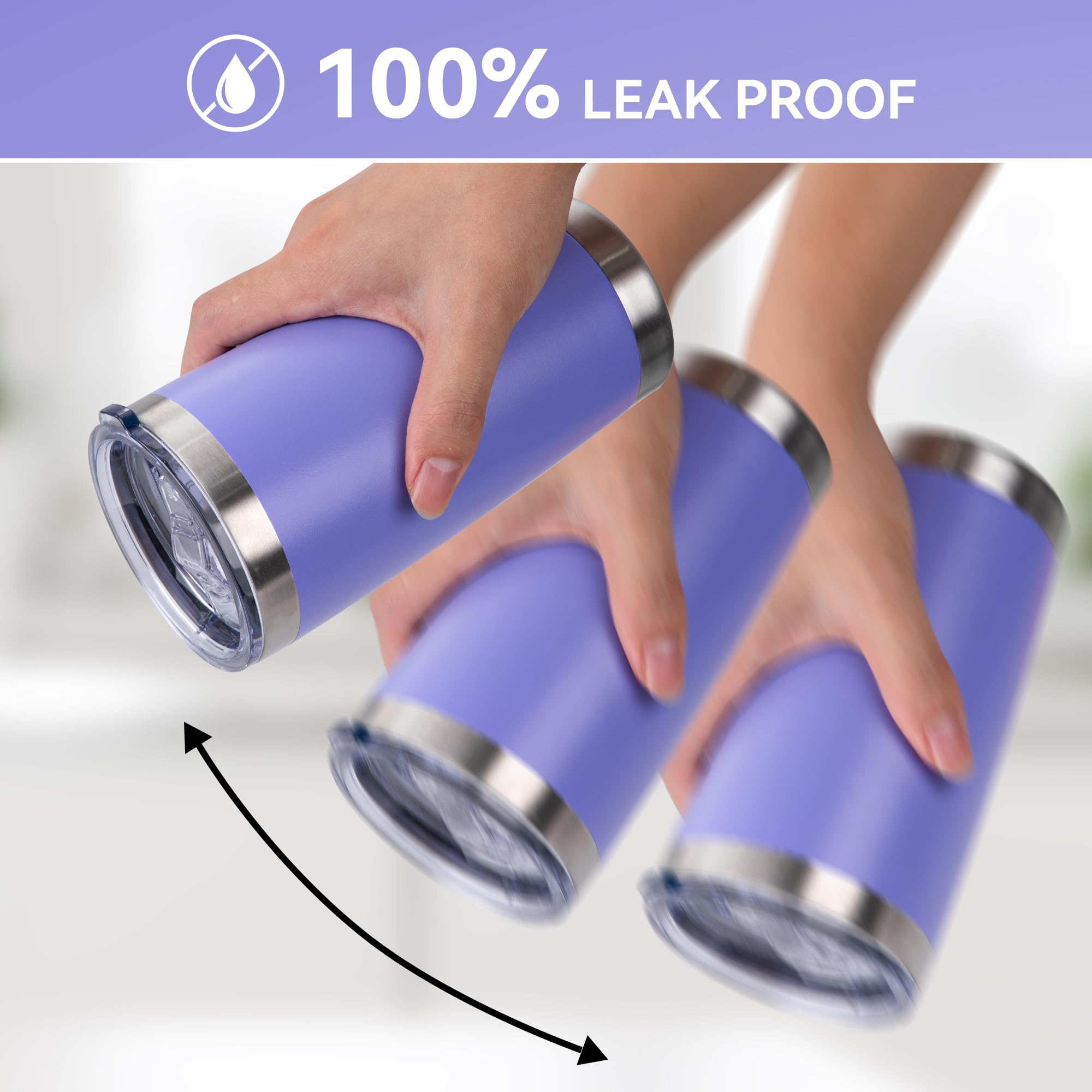 VQRRCKI 20 oz Tumbler Stainless Steel Tumblers Bulk with Lid Double Wall Insulated Coffee Tumbler Cups for Hot & Cold Drinks Powder Coated Travel Coffee Tumbler Mug Metal (Lavender, 12 pack)