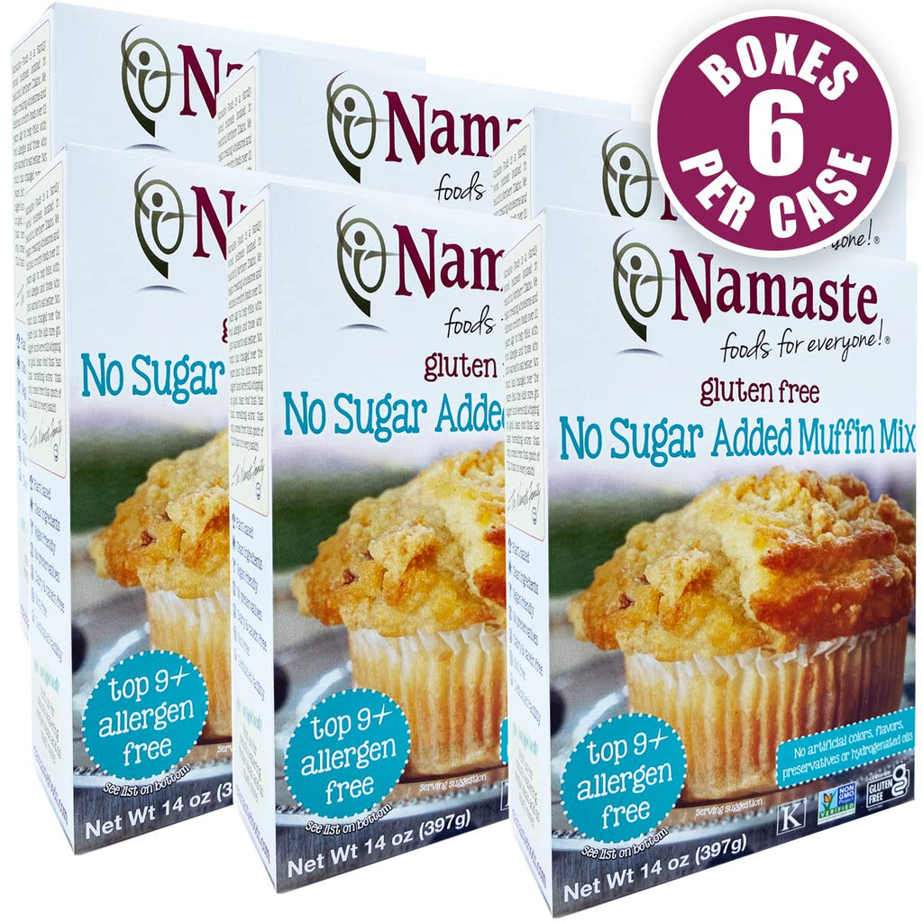 Namaste Foods, Gluten Free No Sugar Added Muffin Mix, 14-Ounce Bags (Pack of 6)
