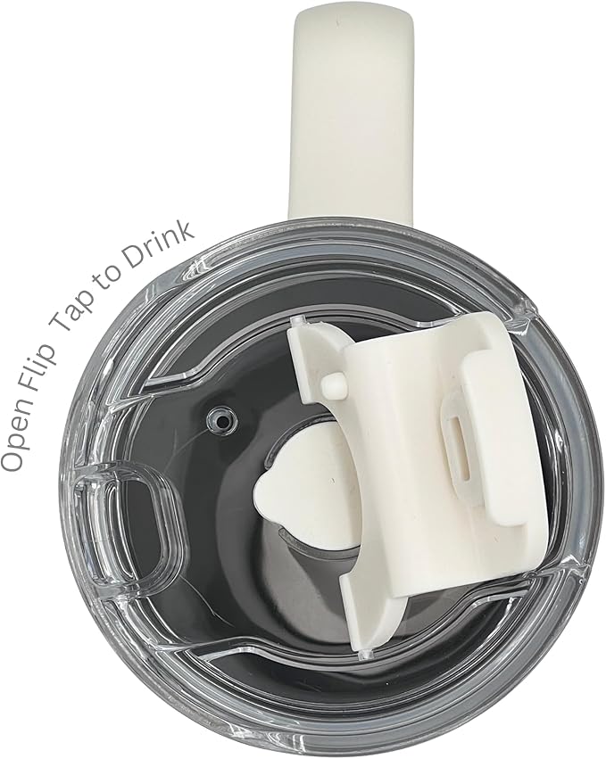 40 oz Insulated Tumbler with Handle, Stainless Steel, Leakproof Lid and Straw, Cup Holder Friendly (Cream)