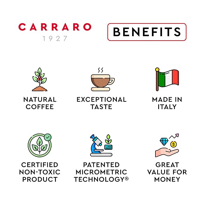 CARRARO 1927 Intenso - 100 Aluminum Coffee Pods Compatible with Nespresso Original line - Intensity 10/14, Dark Roast Coffee Capsules Made in Italy