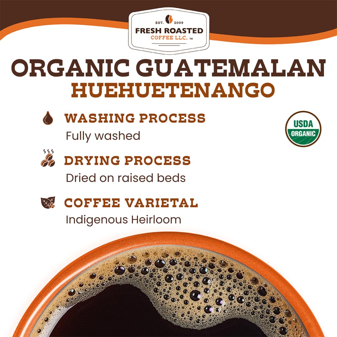 Fresh Roasted Coffee, Organic Guatemala K-Cup Pods for Keurig Brewers, Medium Roast, USDA Organic, 3rd Party Tested for Mold, Mycotoxin & Pesticides, Kosher, 24 Count (Pack of 3)
