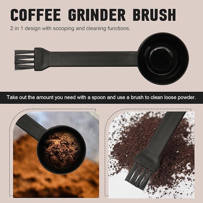 Coffee Spoon With Espresso Grinder Brush 2 in 1 Brush for Cuisinart DBM-8P1
