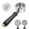 MEION 58mm Bottomless Portafilter with Anodized Aluminum Handle for E61, Rocket, Sanremo, Slayer, Flair 58, ECM, Espresso Portafilter with Stainless Steel 18g Filter Basket and Puck Screen