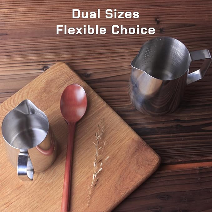 Milk Frothing Pitcher Steaming Pitchers Stainless Steel Milk/Coffee/Latte/Cappuccino Steam Pitchers Milk Jug Cup (600ml/20oz Single)