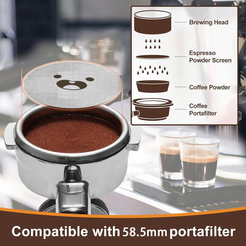 ColoMira 58.5mm Espresso Puck Screen 3 PCS Set(Cute Face)