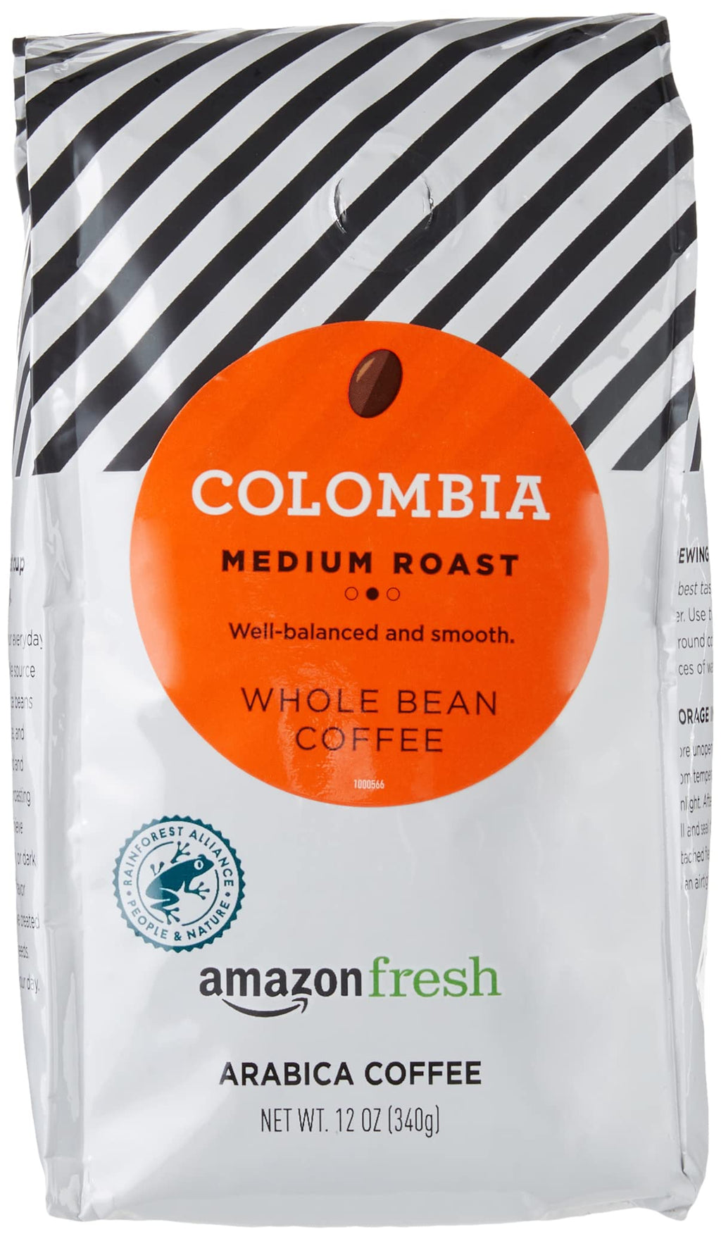 Amazon Fresh Colombia Whole Bean Coffee, Medium Roast, 12 Ounce