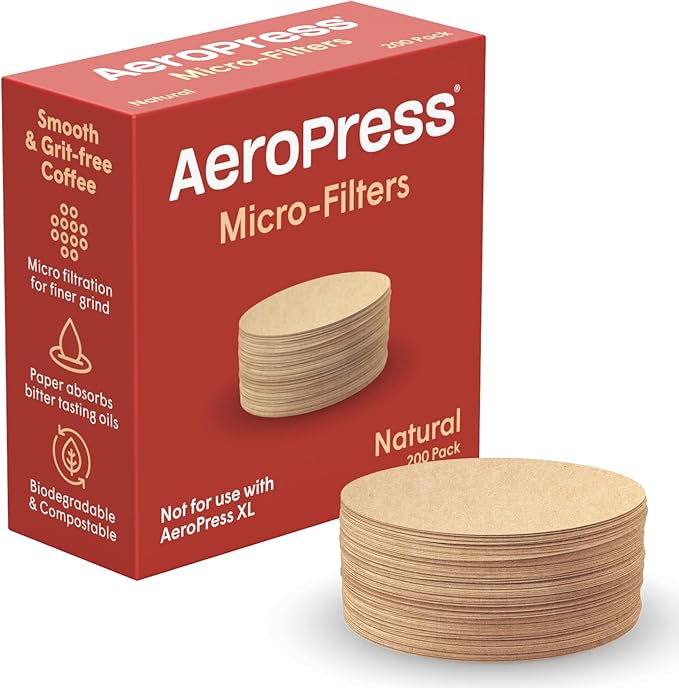 AeroPress XL Coffee Maker Natural Paper Micro-Filters, XL Size