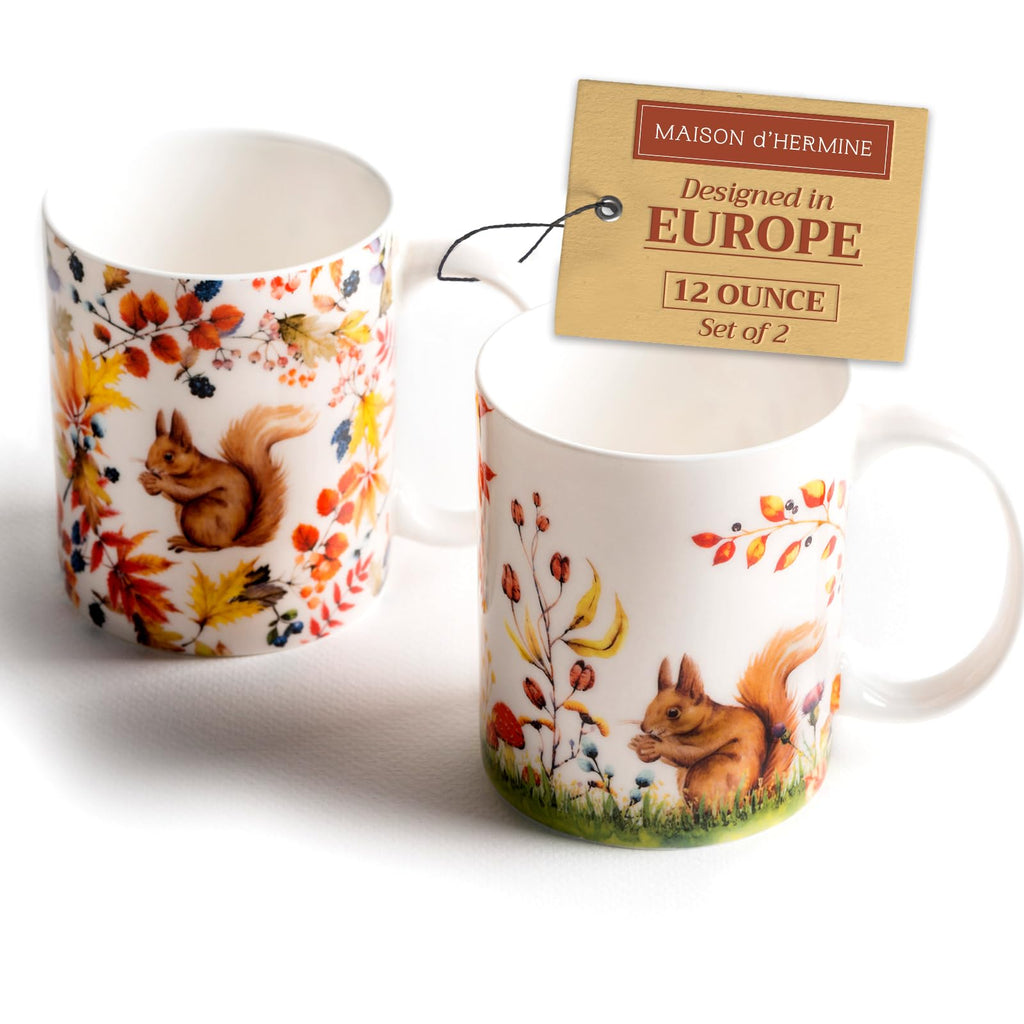 Maison d' Hermine Coffee Mug with Handles Tea Cups (12 Ounce, Pack of 2)