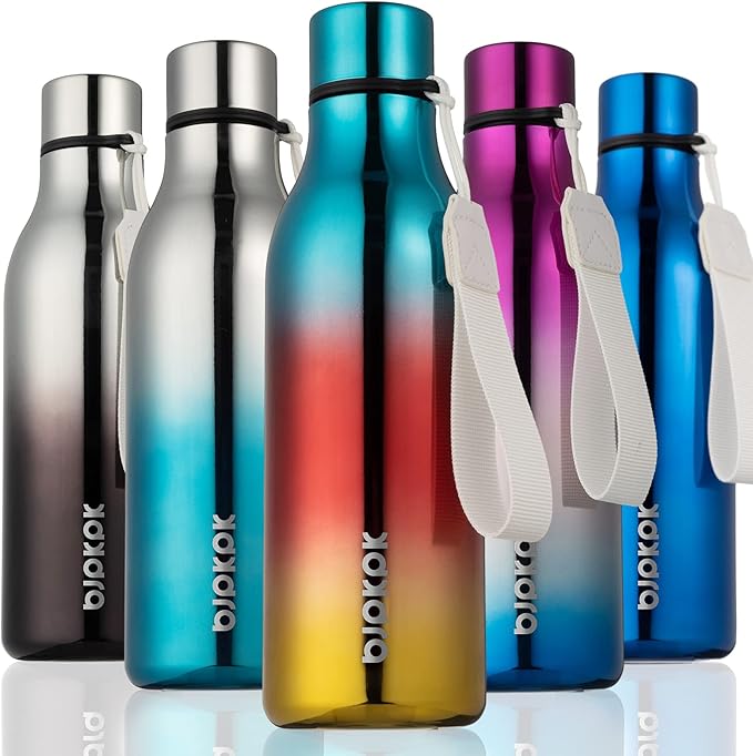 BJPKPK 18oz Insulated Water Bottle, Stainless Steel Bottle with Carry Strap