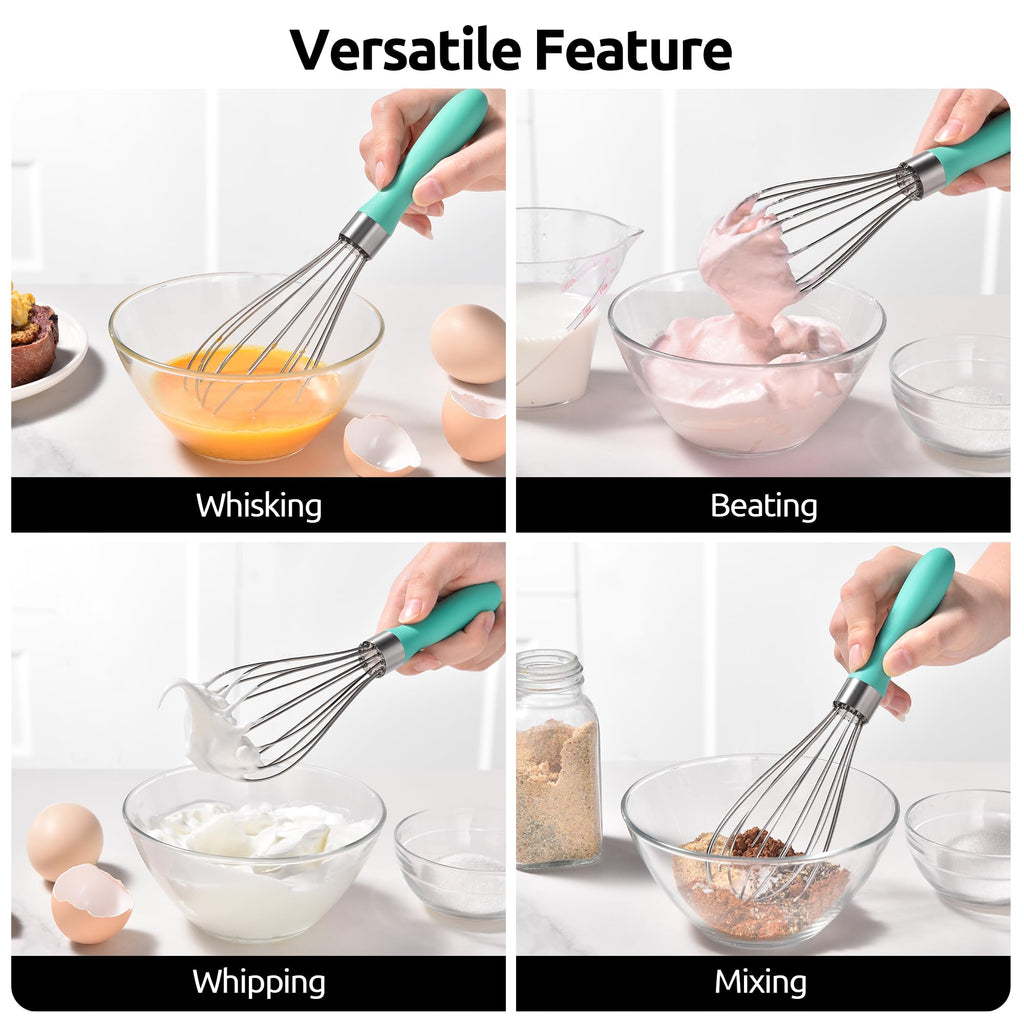 U-Taste Wire Whisk for Cooking, 18/10 Stainless Steel Wisk, S/Aqua Sky