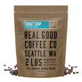 Real Good Coffee Company Donut Shop Medium Roast Whole Bean Coffee - Fresh Roasted Coffee Beans - Pairs with Donuts & Pastries - 32 Oz