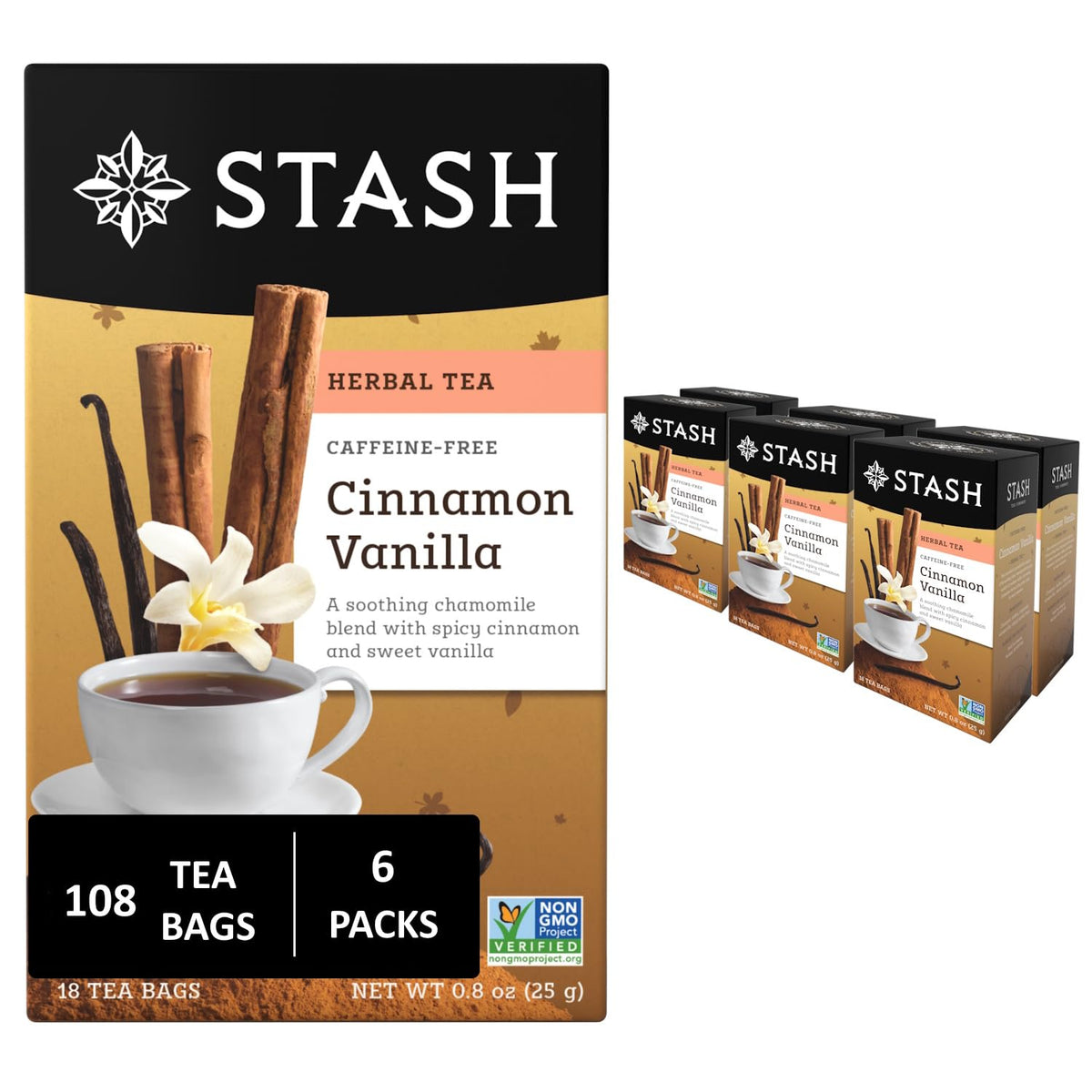 STASH Wild Raspberry Hibiscus Herbal Tea, 120 Bags 6x20, Caffeine Free