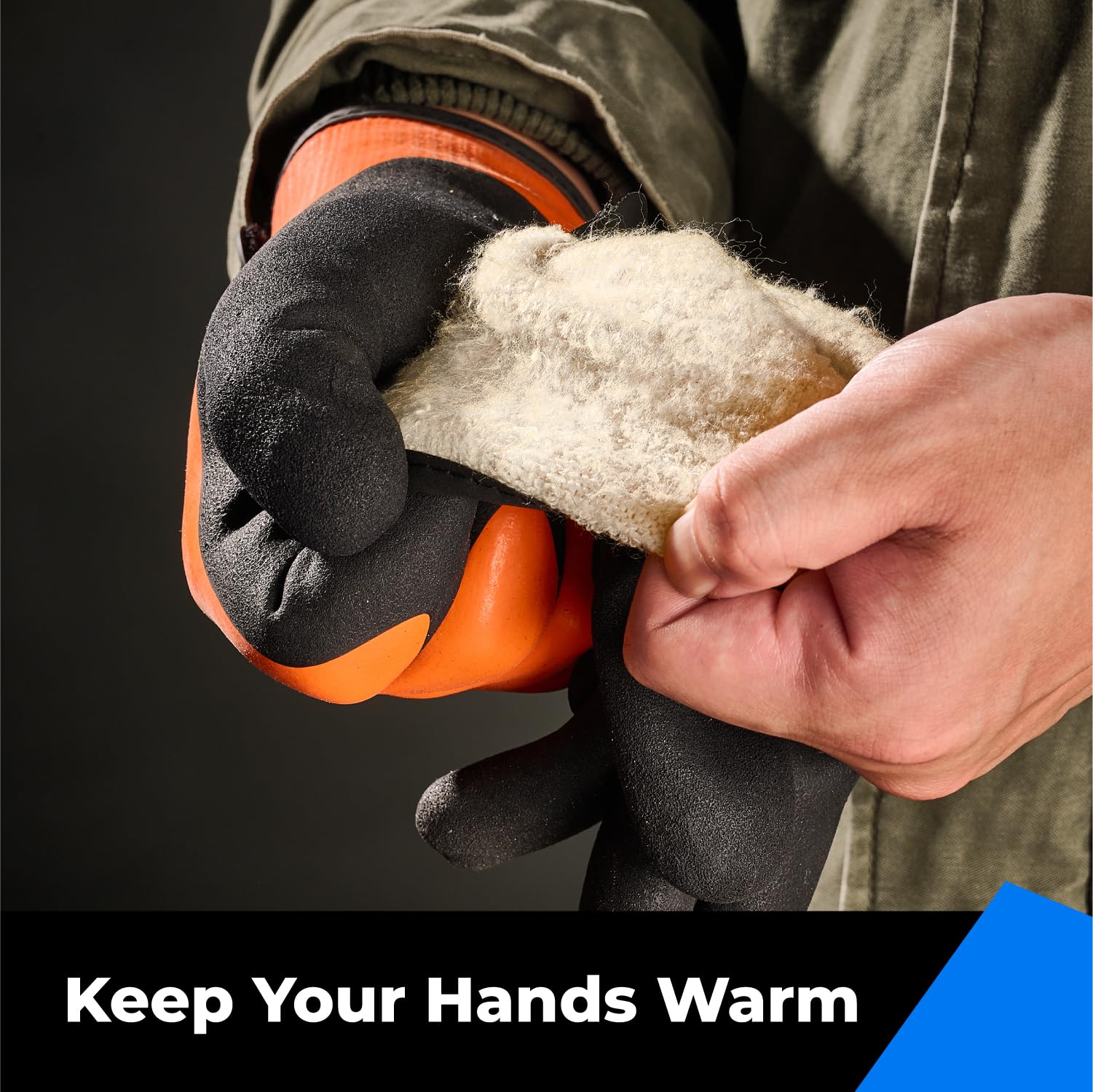 toolant 100% Waterproof Winter Work Gloves, Thermal Insulation with Grip