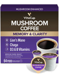 VitaCup Mushroom Coffee Pods, with Lions Mane for Memory & Clarity, 64ct