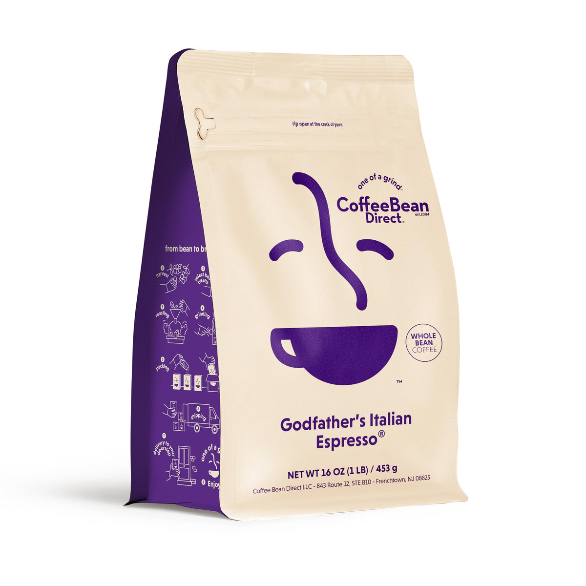 Coffee Bean Direct Godfather’s Italian Espresso®, Whole Bean, 1lb Bag