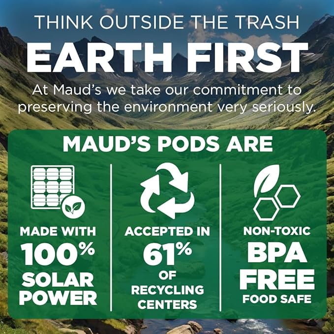 Maud's Banana Flavored Coffee Pods, 50 ct, Medium Roast Flavored Coffee in Recyclable Single Serve Pods – 100% Arabica Beans, Compatible with Keurig K Cups Maker