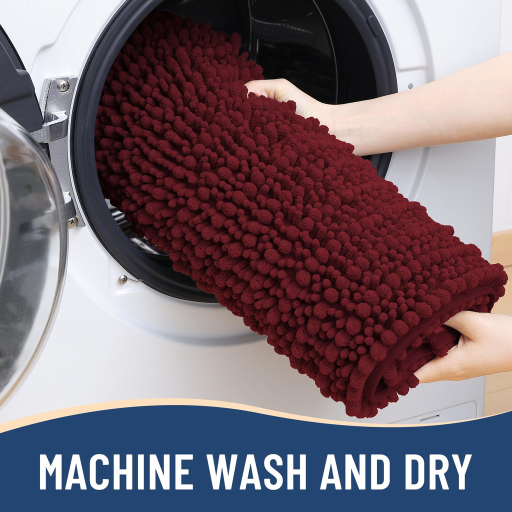 Arotive Bathroom Rugs Mat 30x17, Soft Absorbent Chenille Shaggy Bath Mat