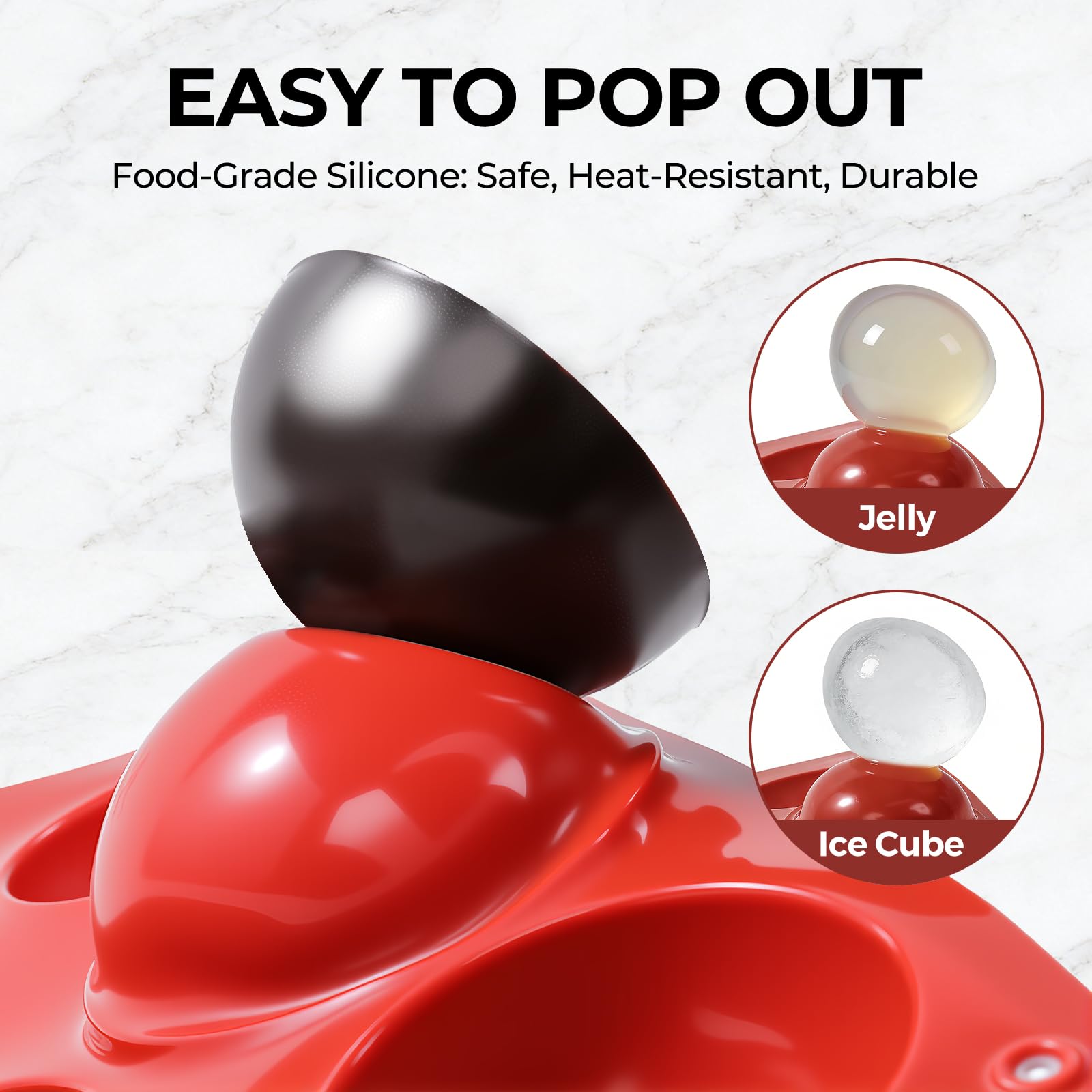 Fimary Medium 15-Cavity Semi Sphere Silicone Molds Non-Stick,2 Packs 2"Half Sphere Silicone Baking Molds for Making Jelly, Cake, Chocolates Bombs