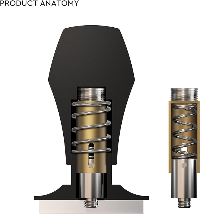 Normcore 58mm Coffee Tamper - V4 Spring-loaded Tamper with Stainless Steel Flat Base - 15lb / 25lb / 30lbs Replacement Springs - Anodized Aluminum Handle and Stand - Fits 58mm Standard Baskets