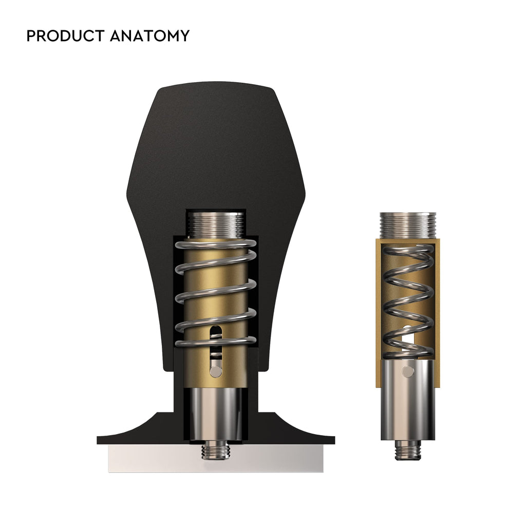 Normcore 58.5mm Espresso Coffee Tamper V4 - Spring Loaded Tamper With Stainless Steel Ripple Base - 15lb / 25lb / 30lbs Replacement Springs - Anodized Aluminum Handle and Stand
