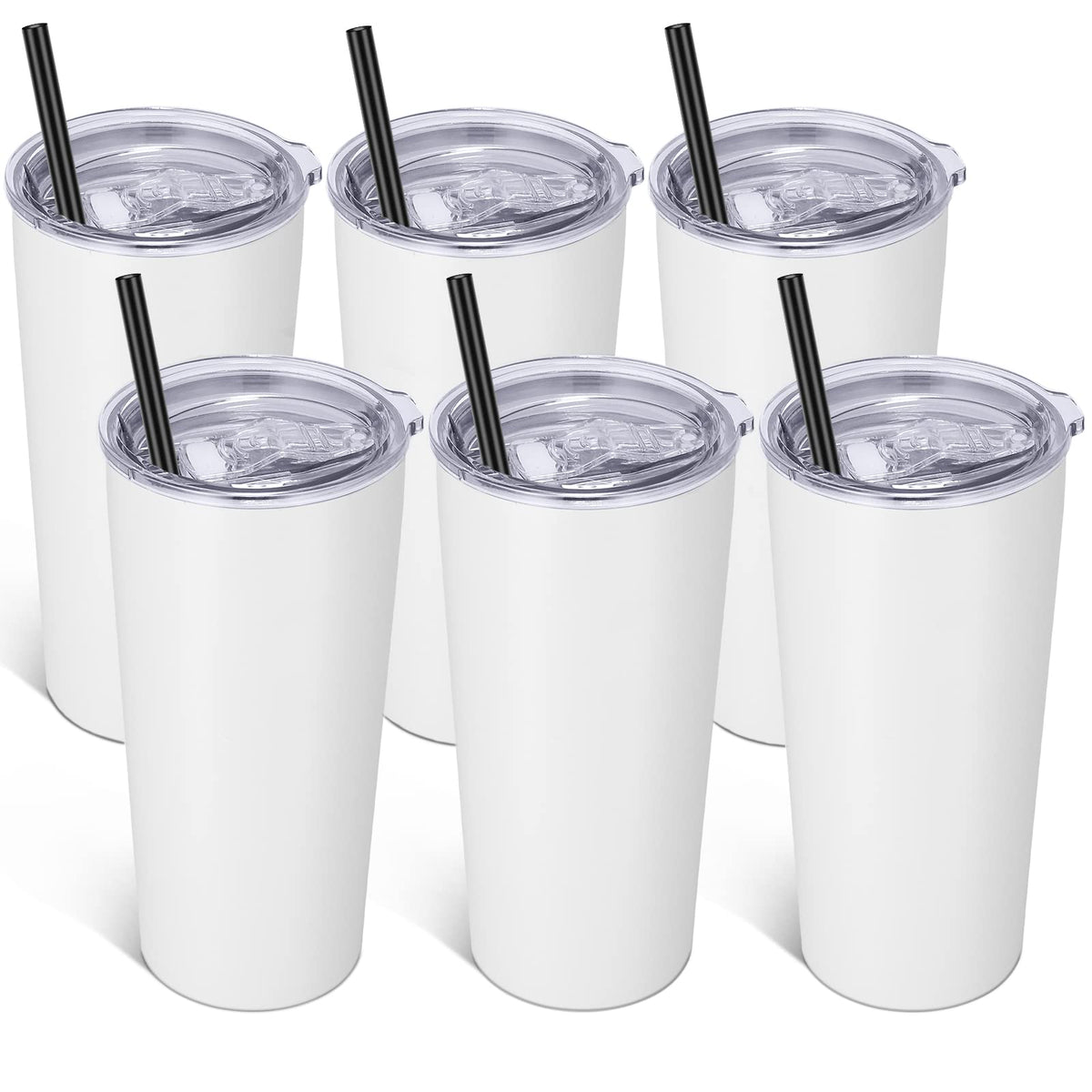 VEGOND 20oz Tumbler Stainless Steel Tumbler with Lid And Straw Vacuum Insulated Double Wall Travel Coffee Mug(dark green package 6)
