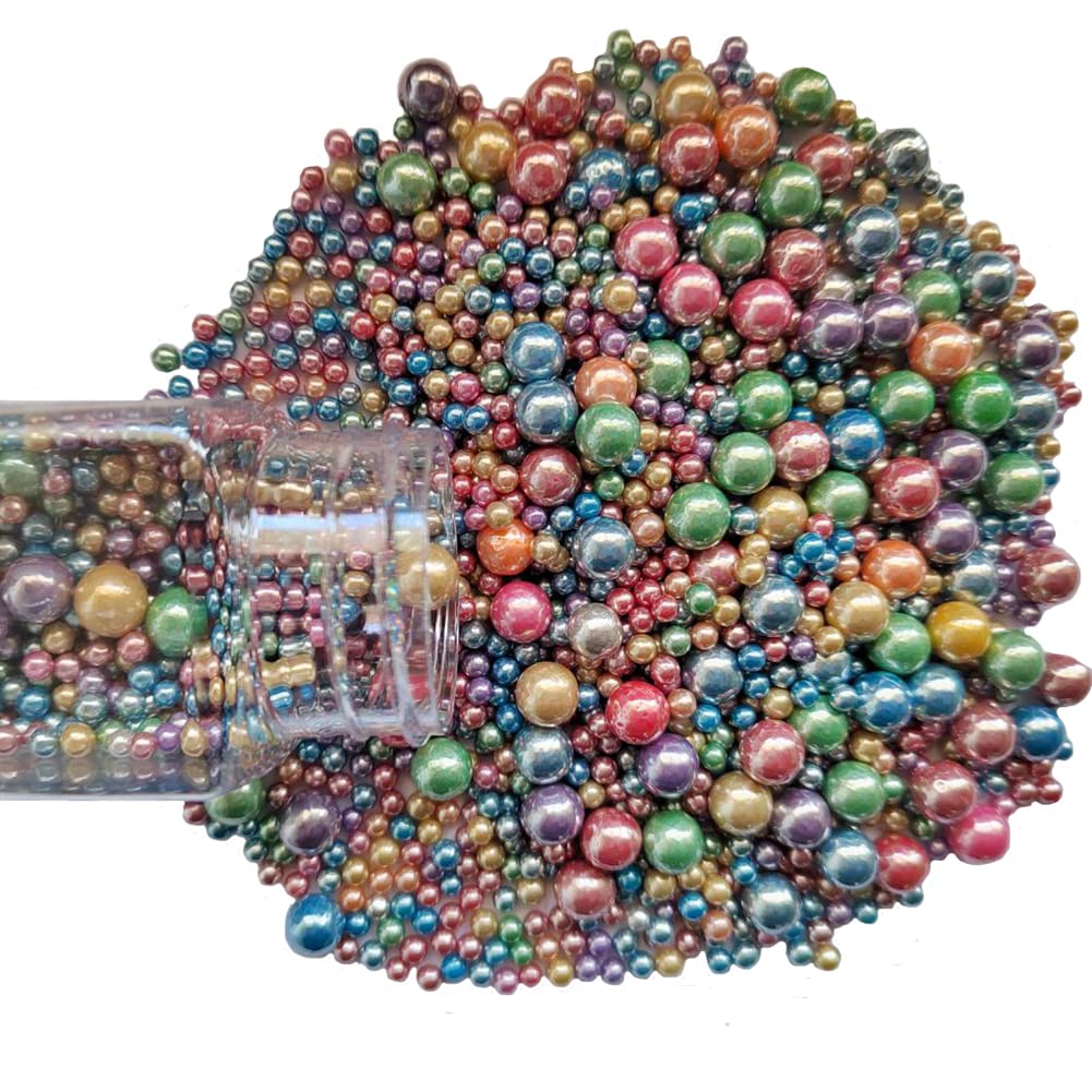 Edible White Pink Sugar Pearls Candy Sprinkles 120G/ 4.23Ounce Baking Cake Sprinkles Cupcake and Cake Topper Cookie Decorations Wedding Party Valentines Halloween Christmas Supplies