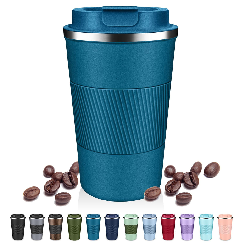 DUBUXW Insulated Coffee Tumblers with Flip Lid 12oz / 17oz, Stainless Steel Coffee Mug Leak Proof, Vacuum Insulated Coffee Mug Reusable Cup, Keeps Cold and Hot for Coffee Tea