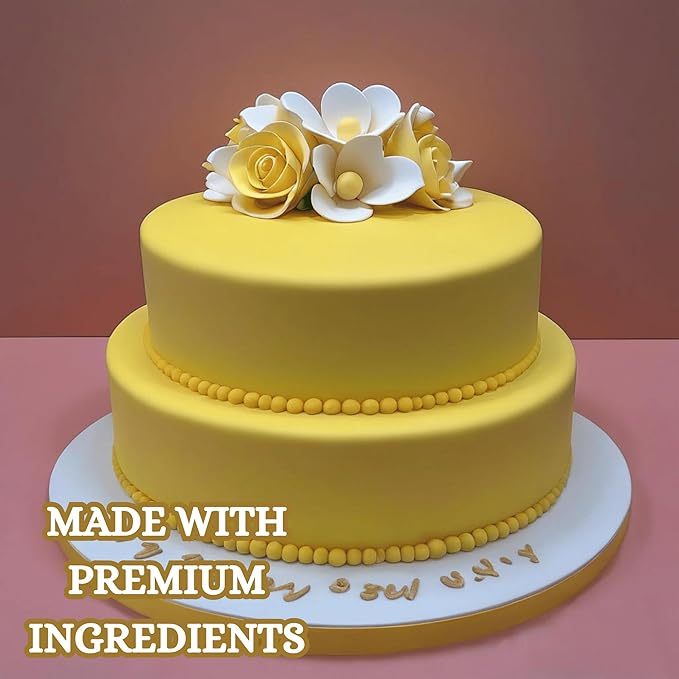 Confect Sunshine Yellow Fondant | Icing Fondant | Colored Fondant | Fondant Kit | Cake Fondant | Chef's Choice Edible Fondant for Cake Decorating | Vegan, Gluten-Free, Nut-Free, Palm Oil-Free – 8.8 oz