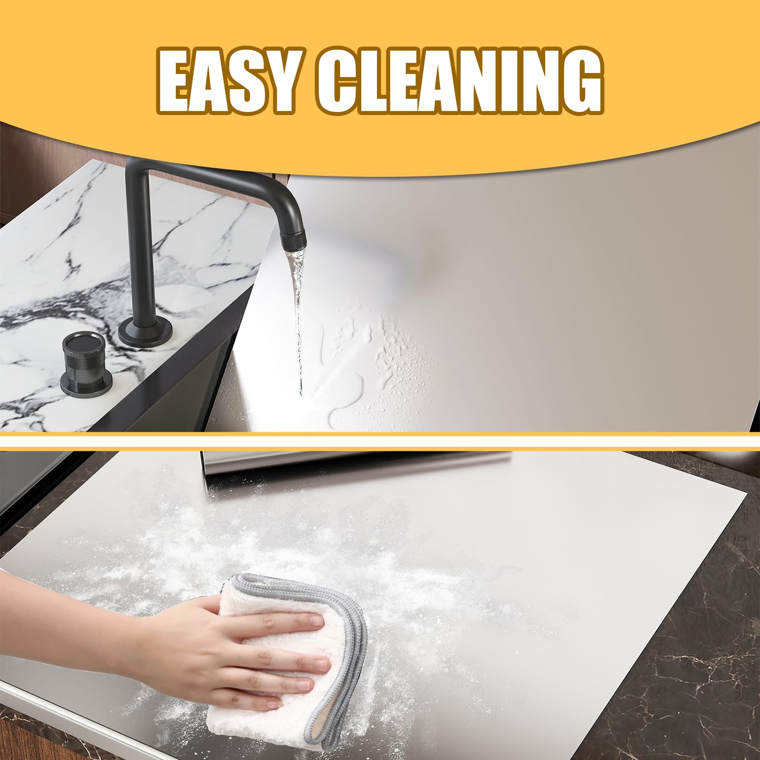 Stainless Cutting Boards for Kitchen, Chopping Board with Lip & Rolling Pin