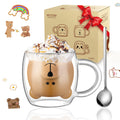 ecooe Double Walled Glass Coffee Mug 12 oz Latte Cappuccino Cups Set of 2