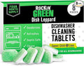 Rockin' Green Dishwasher Cleaner Tablets (8 Pack) - Septic Safe Dishwasher Cleaning Tablets Dishwasher Cleaner and Deodorizer - Dishwasher Remove Build Up with Citric Acid (Sweet Child O'Lime)