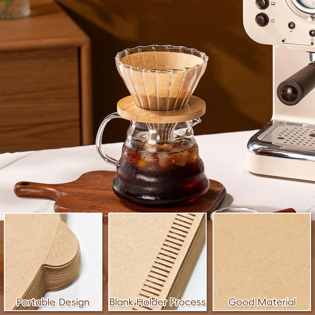 Gute 200Pcs Cone Coffee Filters 2-4 Cups,Unbleached Brown V02 for Pour Over