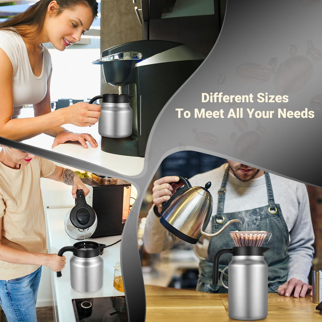 WYHVAND Insulated Coffee Carafe, 51 oz, Keeps Hot for 12H, Silver