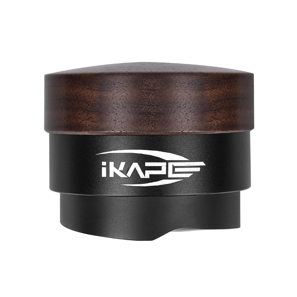 IKAPE 53MM Coffee Distributor, New Wooden Handle Design, Gravity Adaptive Espresso Distributor Fits All 54MM Espresso Portafilter, Compatible with 54MM Breville Bottomless Portafilter