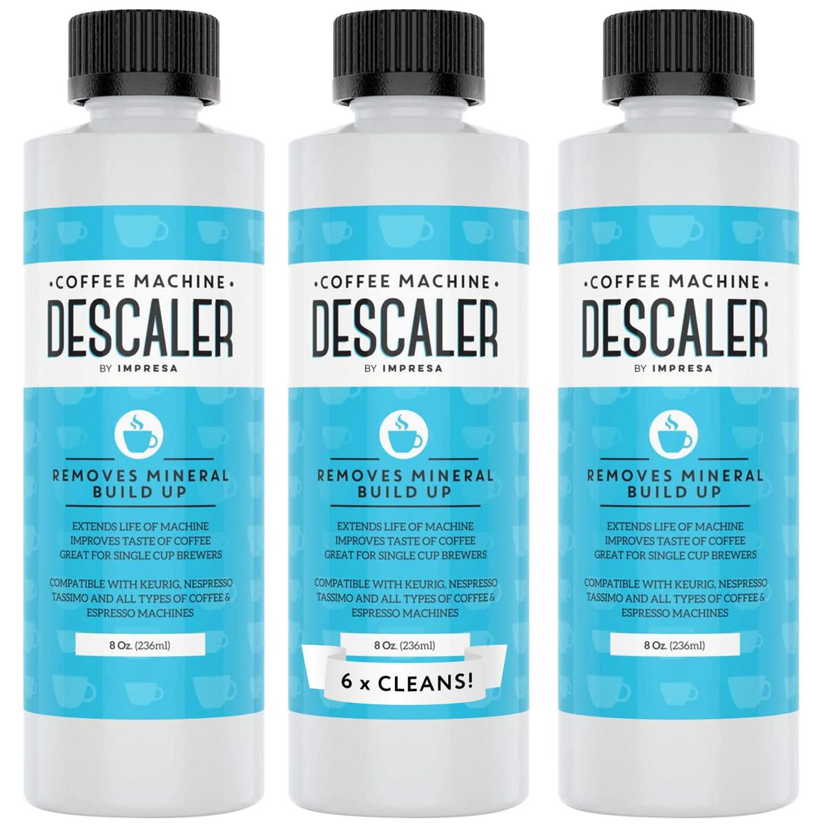 IMPRESA Coffee Machine Descaler - Universal Descaling Solution - 3 Pack