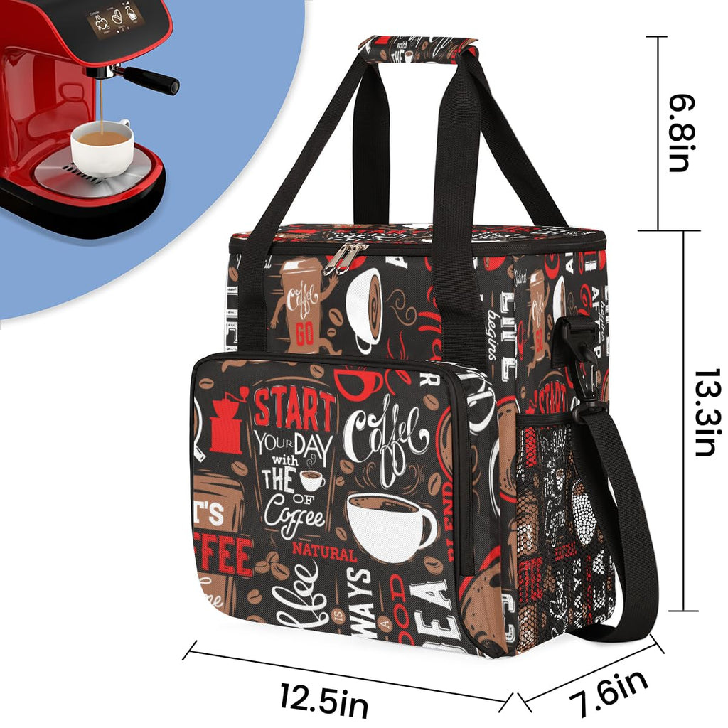 Coffee Maker Bag Compatible with K-Mini or K-Mini Plus Coffee Red Pattern