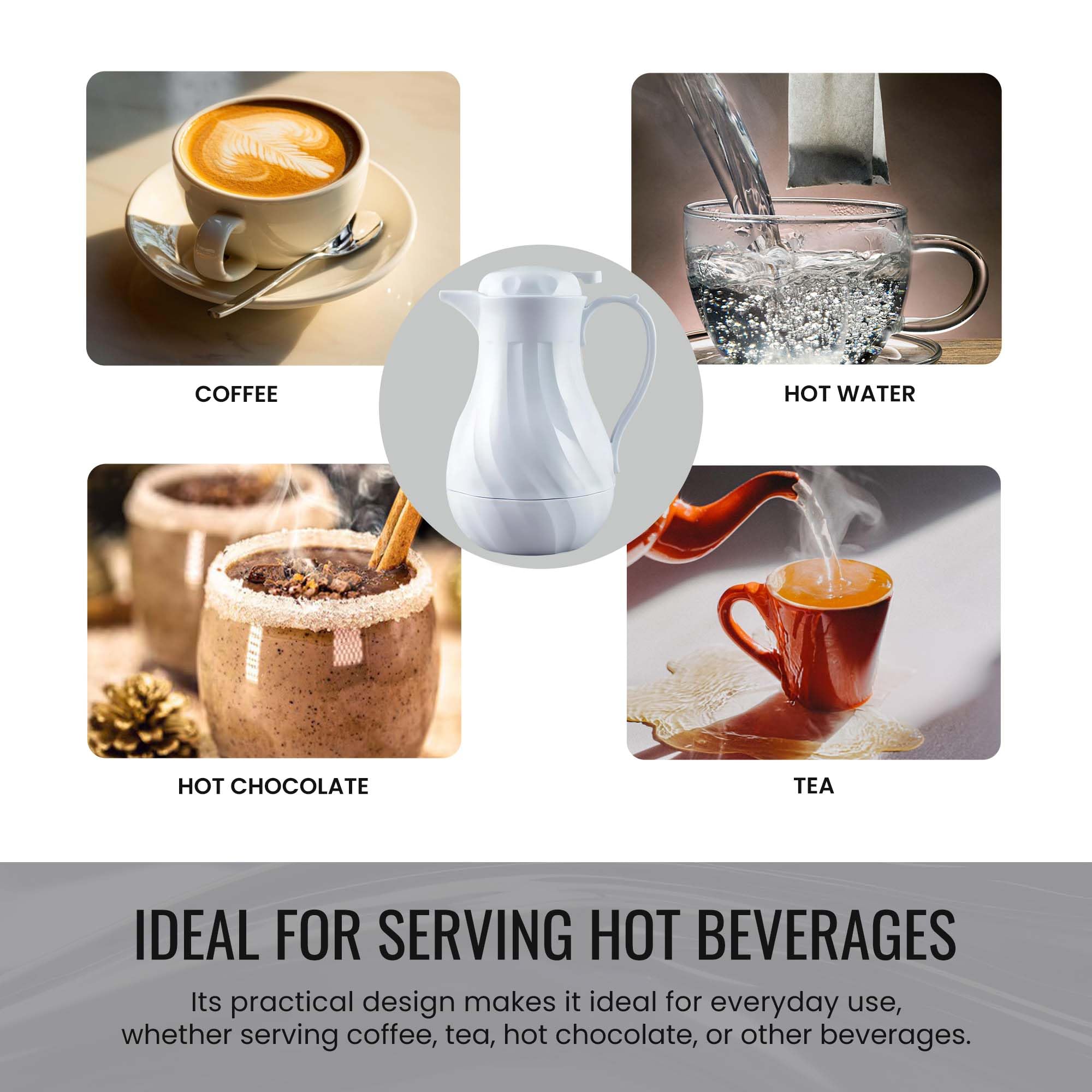 OCS Parts 42 oz 10-Inch White Insulated Thermal Coffee Carafe