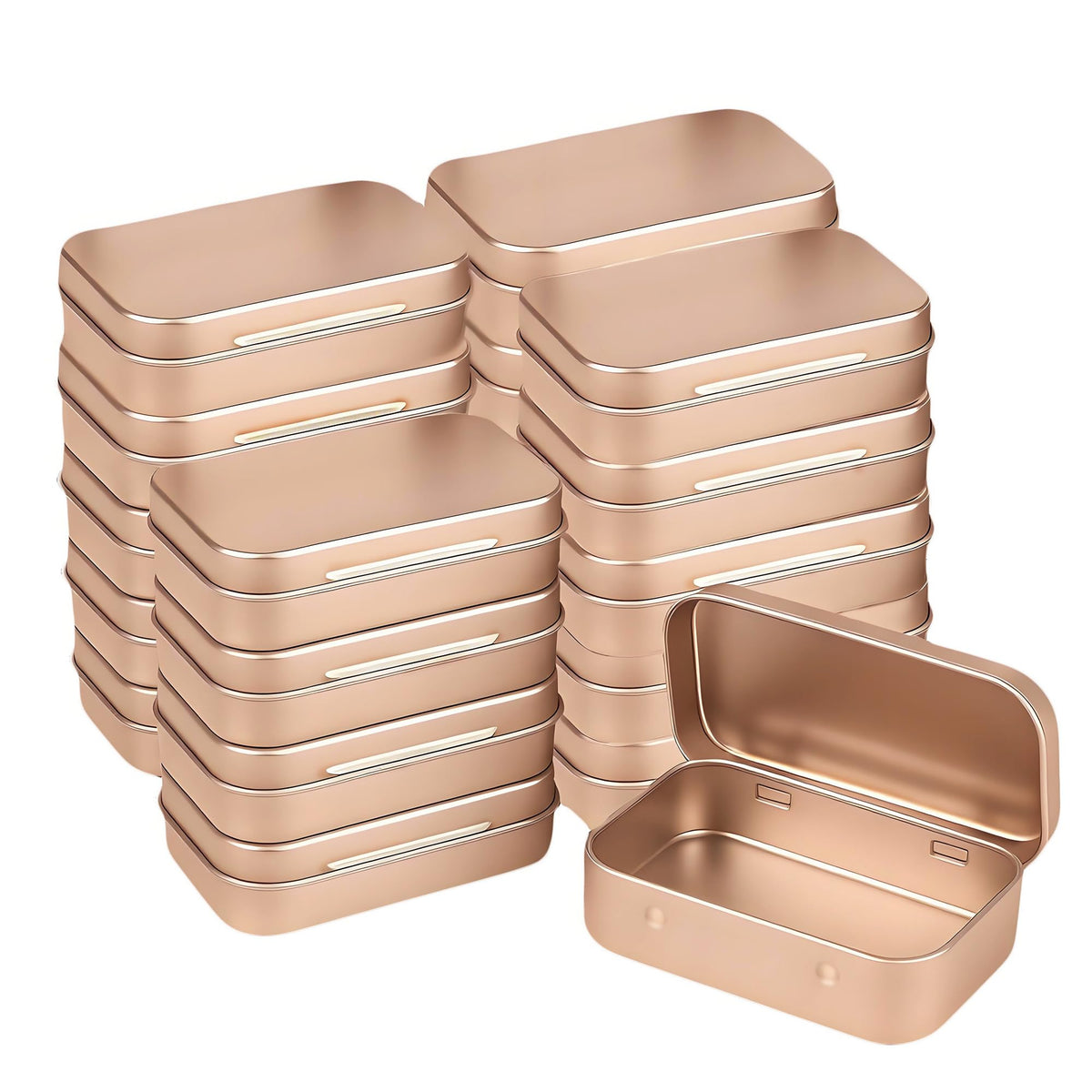 Forever bene 20-Pack Black Hinged Tin Boxes for Nail Art