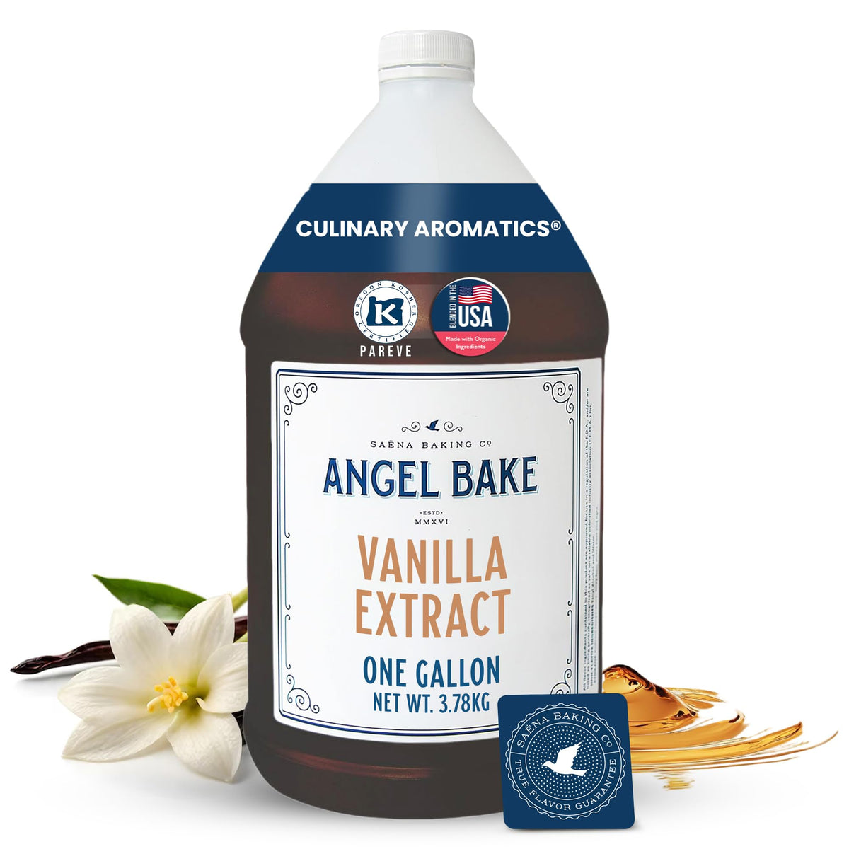 Angel Bake Peppermint Extract, 1 Gallon Bulk for Foodservice, Bakeries