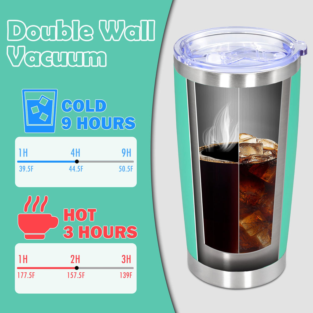 20oz Tumbler Stainless Steel Tumbler Coffee Tumbler with Lid Light Blue, 4P