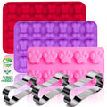 RUGVOMWM Puppy Dog Paw and Bone Silicone Molds for Baking, Non-Stick, Food Grade Silicone, For Chocolate, Candy, Jelly, Ice Cube, Dog Treats Dog Treat Mold - 6 Pack